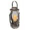 6 Pack: 22.5" Round Wooden Lantern with LED Candle